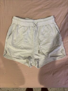H&M White Elastic Waist Terry Athletic Shorts